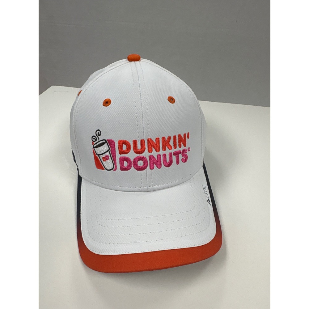 Pacific Headwear Lite 416L Dunkin Donuts Hat White Orange Adjustable Cap